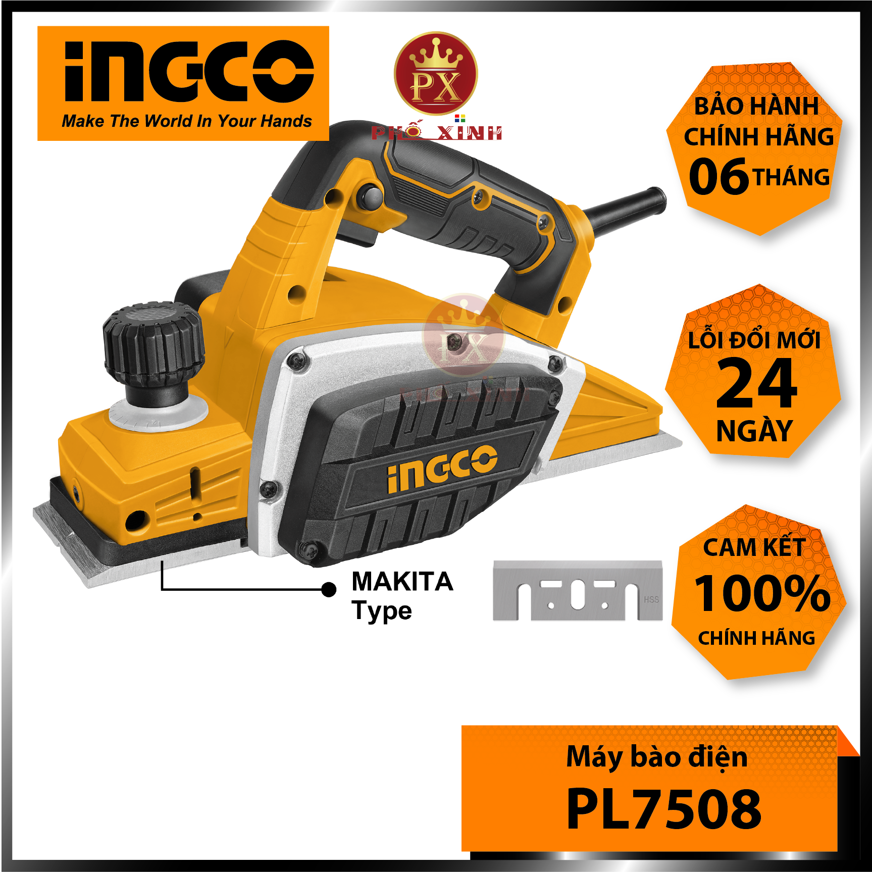 MÁY BÀO ĐIỆN INGCO PL7508