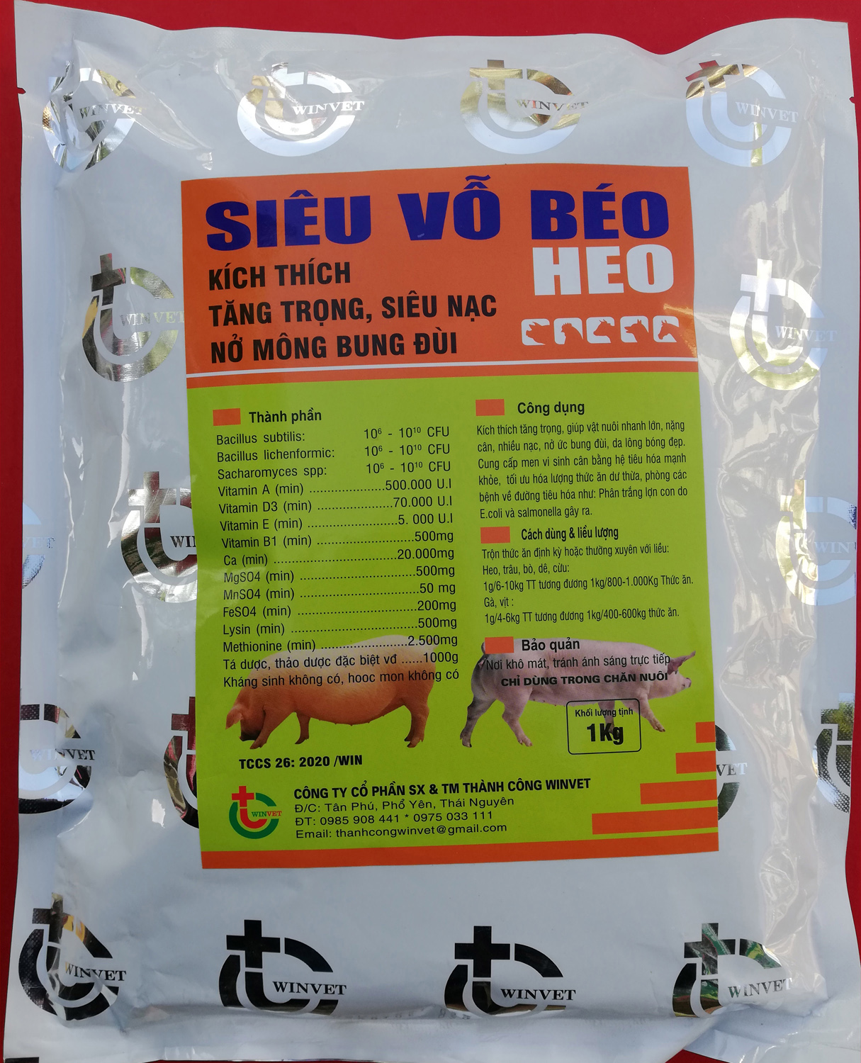 Hình ảnh 2 kg SIÊU VỖ BÉO HEO, LỢN Kích thích tăng trọng, giúp vật nuôi lớn nhanh, nặng cân, nhiều lạc, nở ức bung đùi