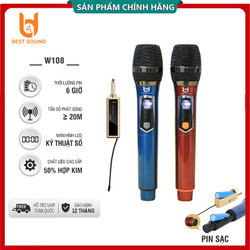 Bộ Micro Không dây Karaoke B&D V-W108 / V-W003 / V-W003A Cao Cấp, Hút âm chống hú tốt - Chuyên dụng loa kéo, Amply - BH 12 Tháng Bộ Micro Không dây Karaoke B&D V-W108 / V-W003 / V-W003A Cao Cấp, Hút âm chống hú tốt - Chuyên dụng loa kéo, Amply - BH 12 Tháng