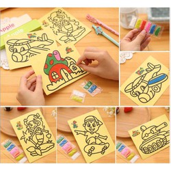 Sỉ 100 tranh cát A4 kèm túi màu cát
