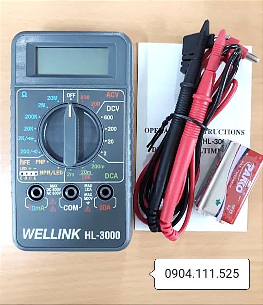 Hình ảnh Đồng hồ vạn năng bỏ túi hiển thị số WELLINK HL-3000