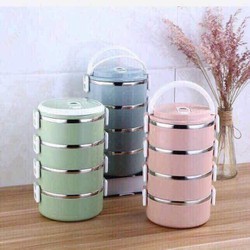 Cặp lồng giữ nhiệt lúa mạch 4 tầng ruột inox