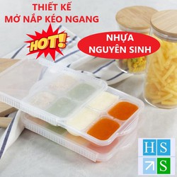 Khay trữ đông đồ ăn dặm Amori Inochi nhựa nguyên sinh an toàn thực phẩm cho bé