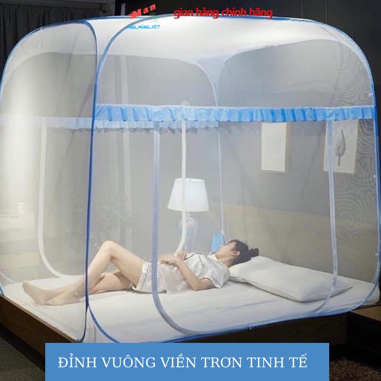 Hình ảnh Màn Chụp Tự Bung Đỉnh Vuông Cao Cấp  Mùng Chụp Hàng Đẹp Dày Dặn 2m2_1m8_1m6- Tặng Túi Đựng Tiện Lợi