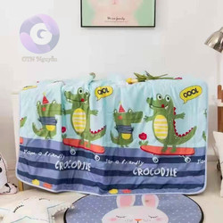 Chăn Cotton Đũi Trẻ Em 1M1x1M35 Mền Cá Sấu Luôn Được Các Bé Yêu Thích