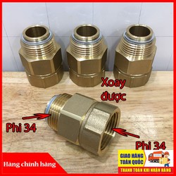 Khớp xoay cò bơm phi 34 bằng đồng cao cấp