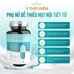 [CÓ VIDEO THẬT - CÓ MÃ LAZER -TẶNG 10 TRIỆU NẾU LÀ GIẢ ] Viên Uống Glutathione 600 DrLacir,Hộp 30 viên ,hạn chế lão hoá da,nếp nhăn, tăng nội tiết tố nữ,hộp 30 viên