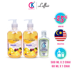[Tặng kèm Gel Rửa Tay] Combo 2 Chai Nước Rửa Tay L’affair Hương Cam diệt khuẩn, không làm khô da tay nhập khẩu Malaysia