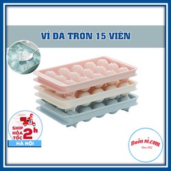 Khay đá tròn 15 viên Việt Nhật có nắp đạy - Khuôn làm thạch hình tròn dễ thương cho bé