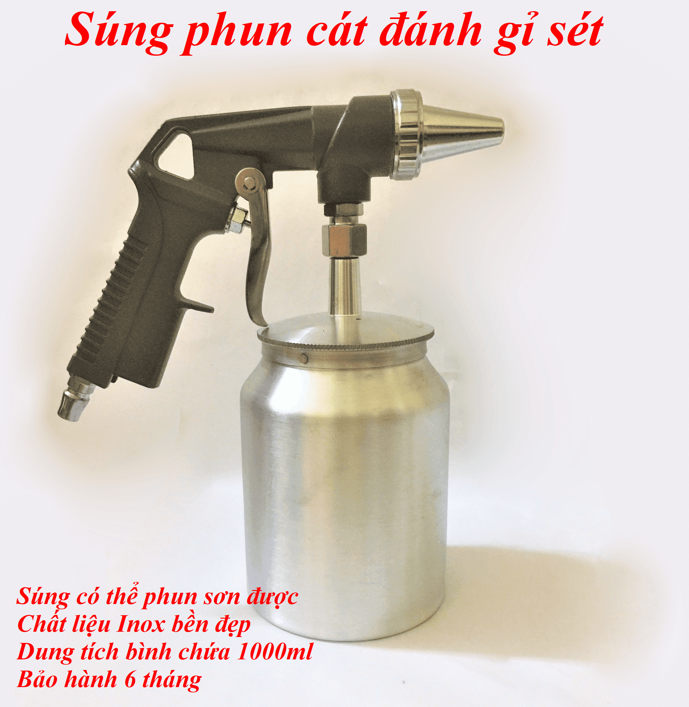 Hình ảnh Máy phun cát đánh gỉ sét ( Sung phun cat ) - Phun được sơn, siêu bền - Lực phun mạnh - Bảo hành 6 tháng