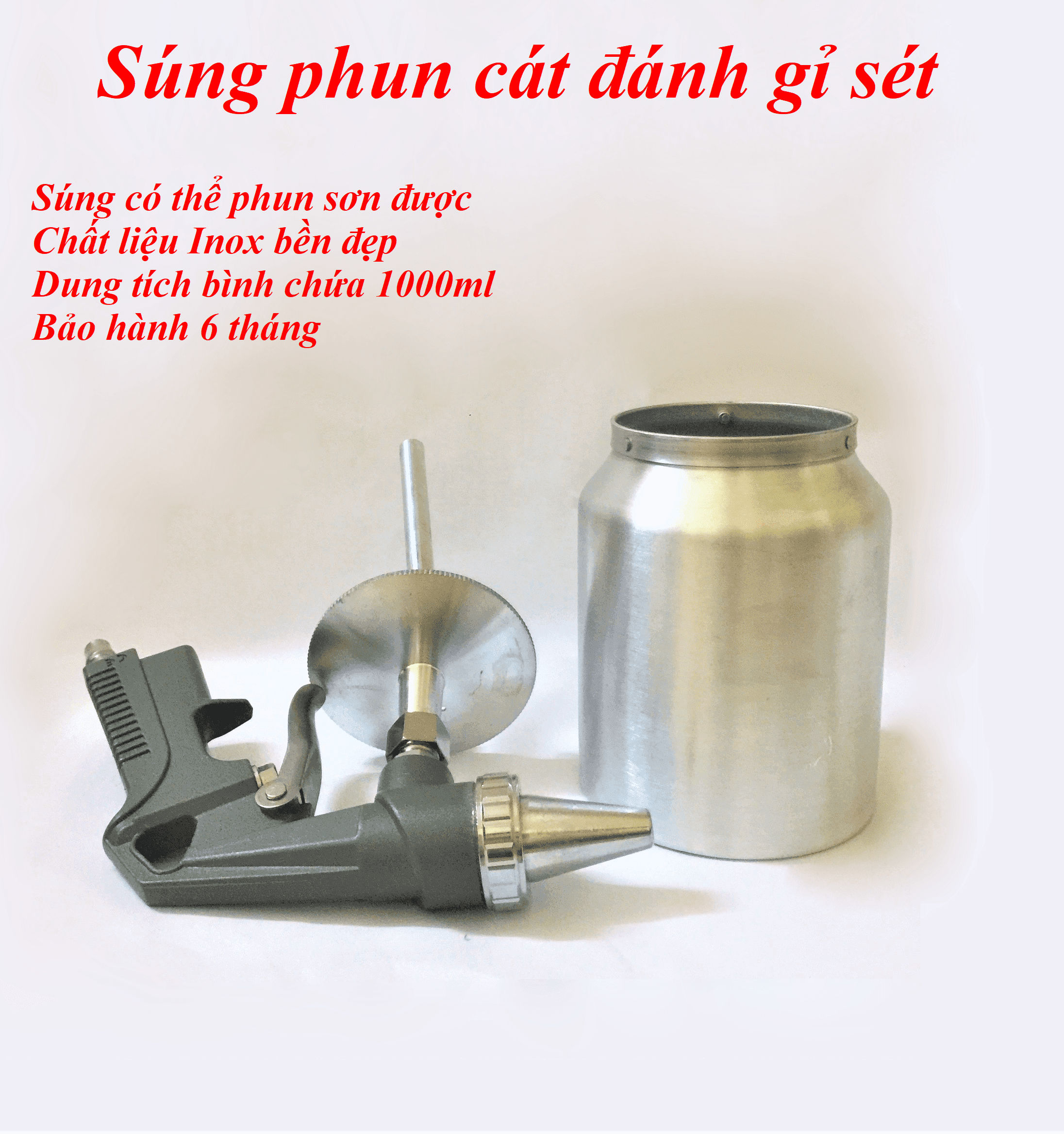 Hình ảnh Máy phun cát đánh gỉ sét ( Sung phun cat ) - Phun được sơn, siêu bền - Lực phun mạnh - Bảo hành 6 tháng