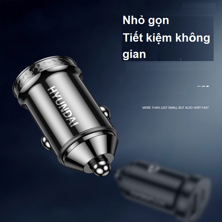 Hình ảnh Tẩu sạc nhanh ô tô Hyundai HY-40C tích hợp 2 cổng PD+QC3.0