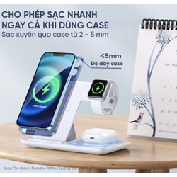 Đế Sạc Nhanh Không Dây Đa Năng 3in1 Remax RP-W53 - Hỗ Trợ Sạc Nhanh Lên Đến 15W