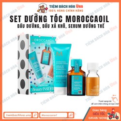 Set dưỡng tóc Moroccanoil dầu dưỡng, dầu xả khô, serum dưỡng thể