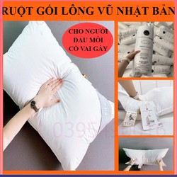 Một Ruột Gối Lông Vũ Nhân Tạo Nhật Bản Kháng Khuẩn Phù Hợp Hỗ Trợ Cho Người Bị Đau Mỏi Cổ Vai Gáy không gây kích ứng da.