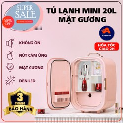 (ÁP mã 1130BF50 giảm 50%) Tủ lạnh mini 20L MẶT GƯƠNG có đèn