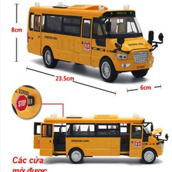 MÔ HÌNH Xe Bus, Xe đồ chơi School Bus đúc Kim Loại mở các cửa có nhạc và đèn cho bé MÔ HÌNH Xe Bus, Xe đồ chơi School Bus đúc Kim Loại mở các cửa có nhạc và đèn cho bé