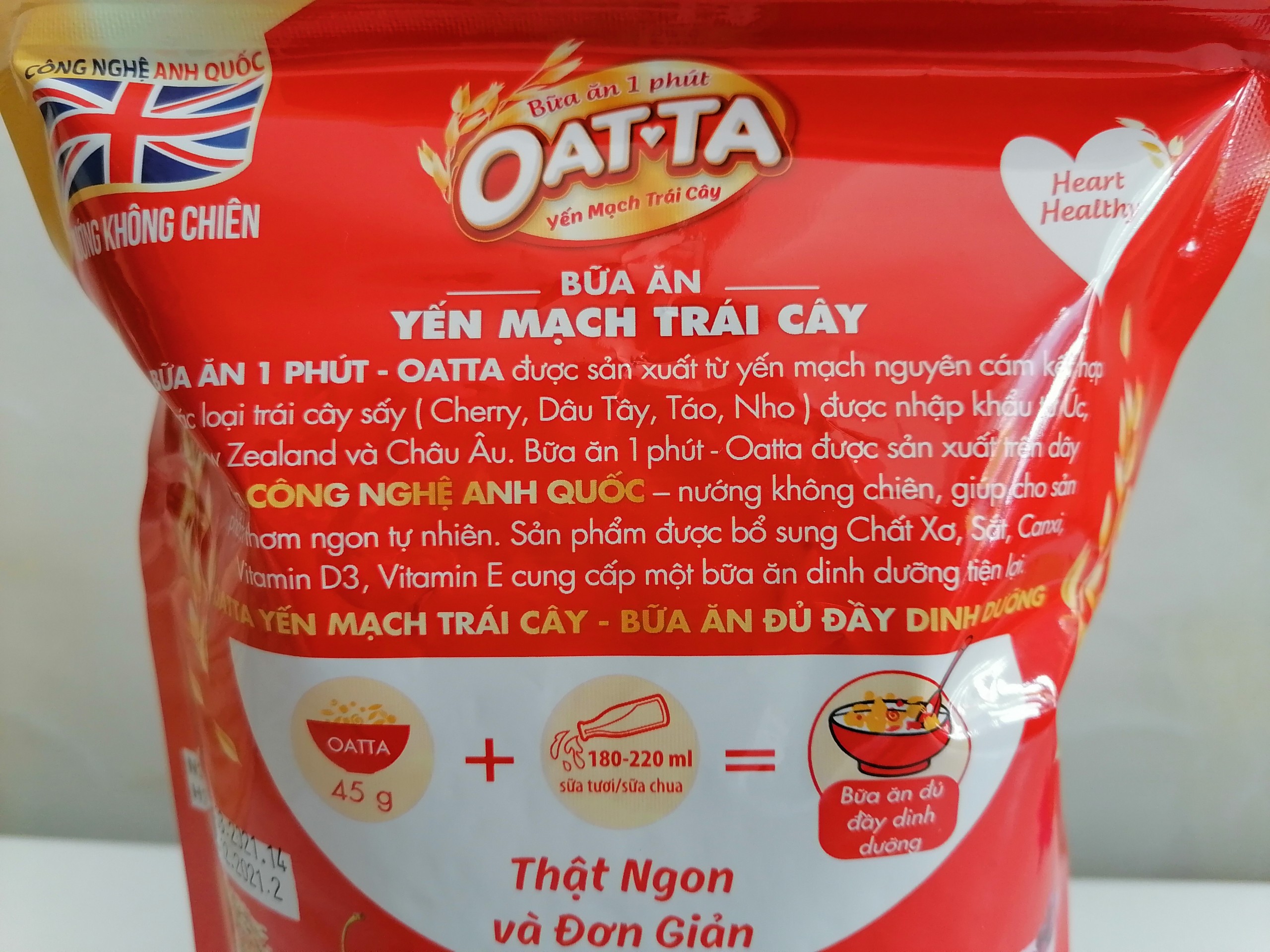 Hình ảnh [Túi 300g – ĐỎ] NGŨ CỐC YẾN MẠCH TRÁI CÂY [VN] OATTA Oats & Fruits Cereals