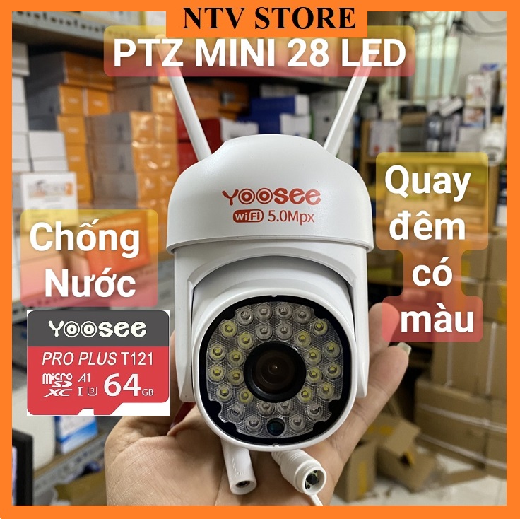 Hình ảnh CAMERA YOOSEE PTZ MINI 28 LED 5V FHD CHỐNG NƯỚC NGOÀI TRỜI XOAY 360 ĐỘ - QUAY ĐÊM CÓ MÀU