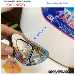 Nút nhấn xả bồn cầu KAG-NB23, nút ấn xả bồn cầu hình tam giác mạ inox nhấn êm sử dụng tốt