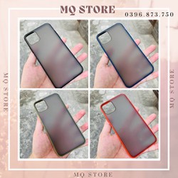 Ốp lưng nhám mờ viền màu iPhone 6,6s,7Plus,8Plus,X,XsMax,11, 11 Pro Max chống sốc