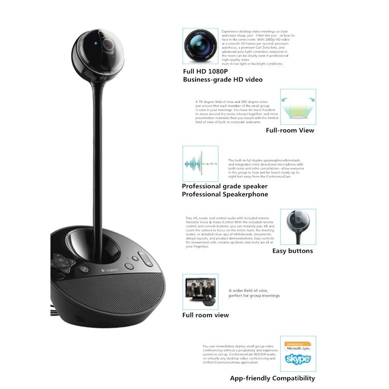 Hình ảnh Webcam Học trực tuyến, Họp online, Livestream BCC950