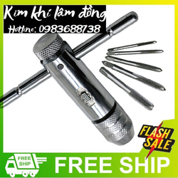 Bộ tay quay taro tạo ren tự động 3 - 8mm