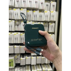 Pin Sạc dự phòng PISEN Mini DY88 hỗ trợ sạc nhanh 22.5W tích hợp cáp Type C+Lightning dung lượng 10.000mAh