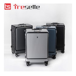 Vali khóa kéo siêu bền nhập khẩu Hàn Quốc Tresette TSL-2029 Có Ngăn Đựng Latop Vân Dọc Sang Trọng Cổng Sạc USB