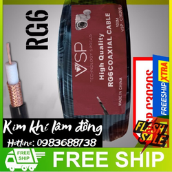 Cáp Đồng trục VSP, C3020S RG6, cuộn100m abc không kèm nguồn