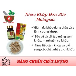36 HỘP Nhức Khớp Đơn 30v Malaysia - Giúp tăng tiết dịch khớp và b ổ sung các chất nhầy dịch khớp