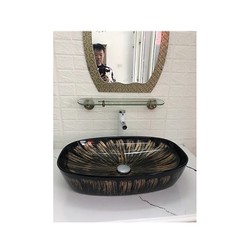Bồn lavabo đen ánh vàng-lavabo dương bàn