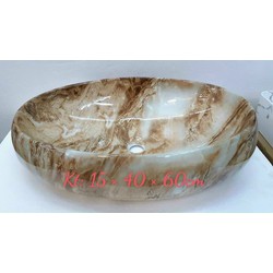 Lavabo đặt bàn nâu vân trắng sữa-lavabo dương bàn
