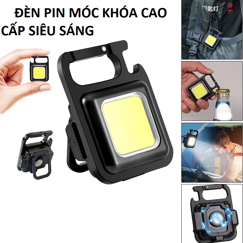 Hình ảnh (Giá tốt) Siêu đèn pin mini đeo móc khóa đa năng sạc điện chống nước hàng chất lượng cao ánh sáng mạnh, đèn led mini COB 800 Lumens