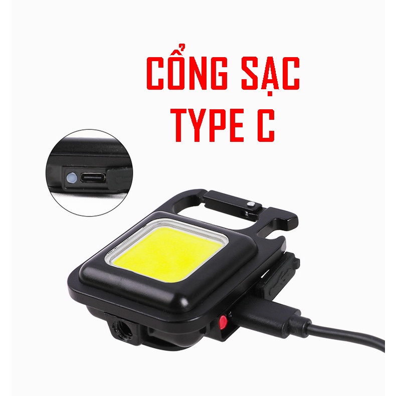 Hình ảnh (Giá tốt) Siêu đèn pin mini đeo móc khóa đa năng sạc điện chống nước hàng chất lượng cao ánh sáng mạnh, đèn led mini COB 800 Lumens