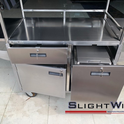 Xe cà phê inox take away tiện lợi, dễ sử dụng - 1