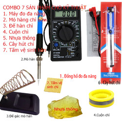 Đồng hồ DT-830B đen + 6 món dụng cụ kỹ thuật