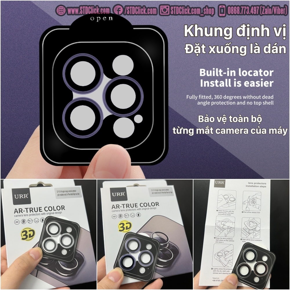 Hình ảnh KÍNH CAMERA IPHONE 14 PRO MAX - 14 PRO - 14 PLUS - 14 MINI URR AUTOBOT 3D AR SIÊU MỎNG CHÍNH HÃNG