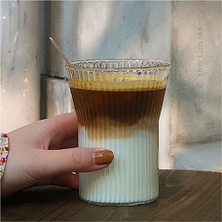 Ly thủy tinh - Ly cafe size 300ml vân sọc nhuyễn cốc thủy tinh 330ml