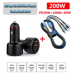 Bộ sạc xe hơi siêu nhanh TurboBlack 200w - Donimate The Market