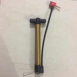 Bơm tay mini cho xe máy xe đạp 2 đầu, loại ống thép sơn tĩnh điện, bơm xe máy, bơm xe đạp