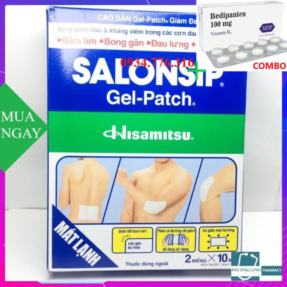 Hình ảnh Combo Bedipanten 100mg và  1 hộp 10 gói x 2 miếng Salonsip cao dán