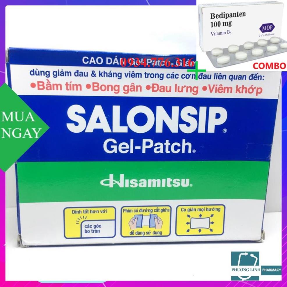 Hình ảnh Combo Bedipanten 100mg và  1 hộp 10 gói x 2 miếng Salonsip cao dán