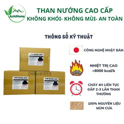 [3kg] Than Nướng BBQ Cao Cấp, Không Khói, Không Mùi, An Toàn, Tặng Cồn Khô Mồi Than