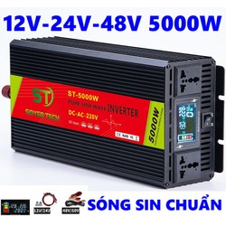 Bộ chuyển đổi điện Sin Chuẩn 5000W-Bộ Đổi Nguồn 12V/24V/48V sang 220V Sin Chuẩn 5000w - 5000W-SOYER TECH -ST5000W