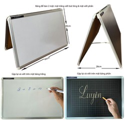 Bảng để bàn 2 mặt xếp gọn bút lông và phấn 40 x 60cm