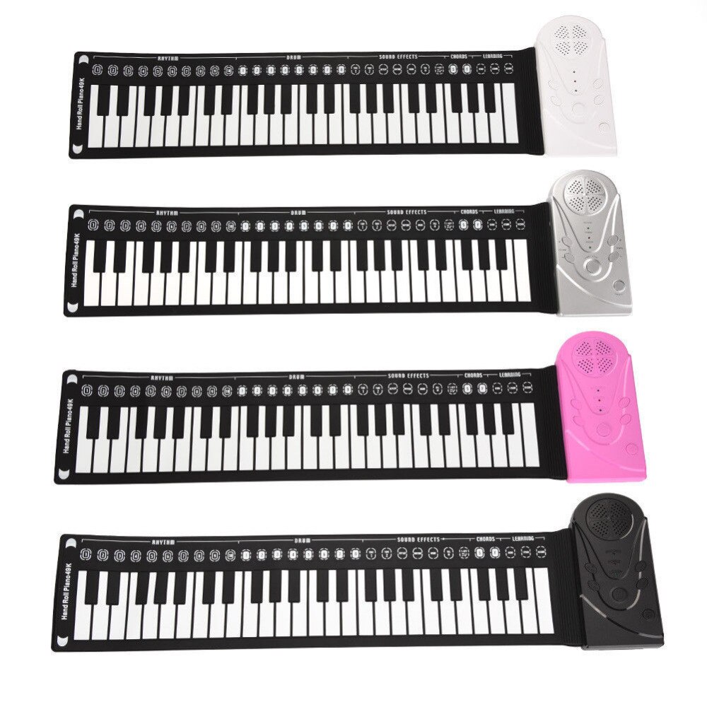 Đàn Piano cuộn gấp 61 phím đàn piano mềm bàn phím Silicone để bàn di động  đơn giản thực hành tạo tác bàn phím điện tử | Lazada.vn