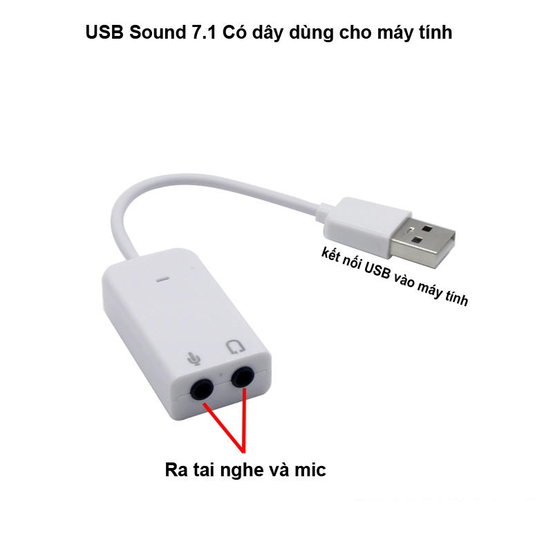 Hình ảnh USB Sound 7.1 Có dây dùng cho máy tính