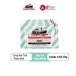 Combo 4 Gói Kẹo Con Tàu Cay Fisherman s Friends Hương Bạc Hà 25G/Gói