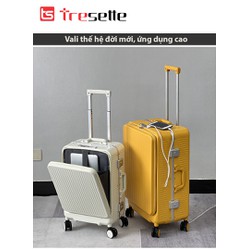 Vali khóa sập cao cấp nhập khẩu Hàn Quốc Tresette TSL-2839 Có Ngăn Đựng Latop  Cổng Sạc USB